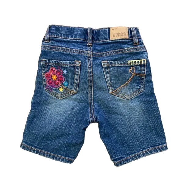 1989 Place Embroidered Pineapple Floral Denim Jean Shorts size 3 Toddler - Picture 6 of 11